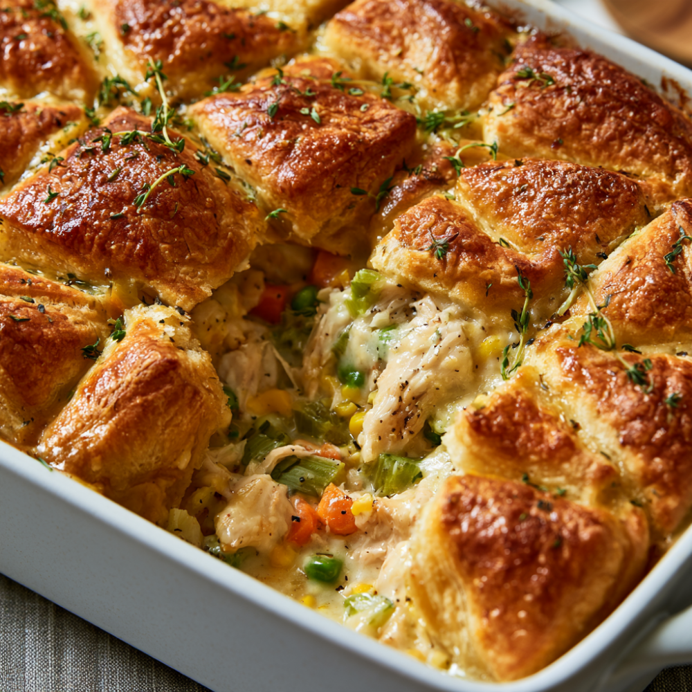 High-Protein Chicken Pot Pie Casserole - Serving