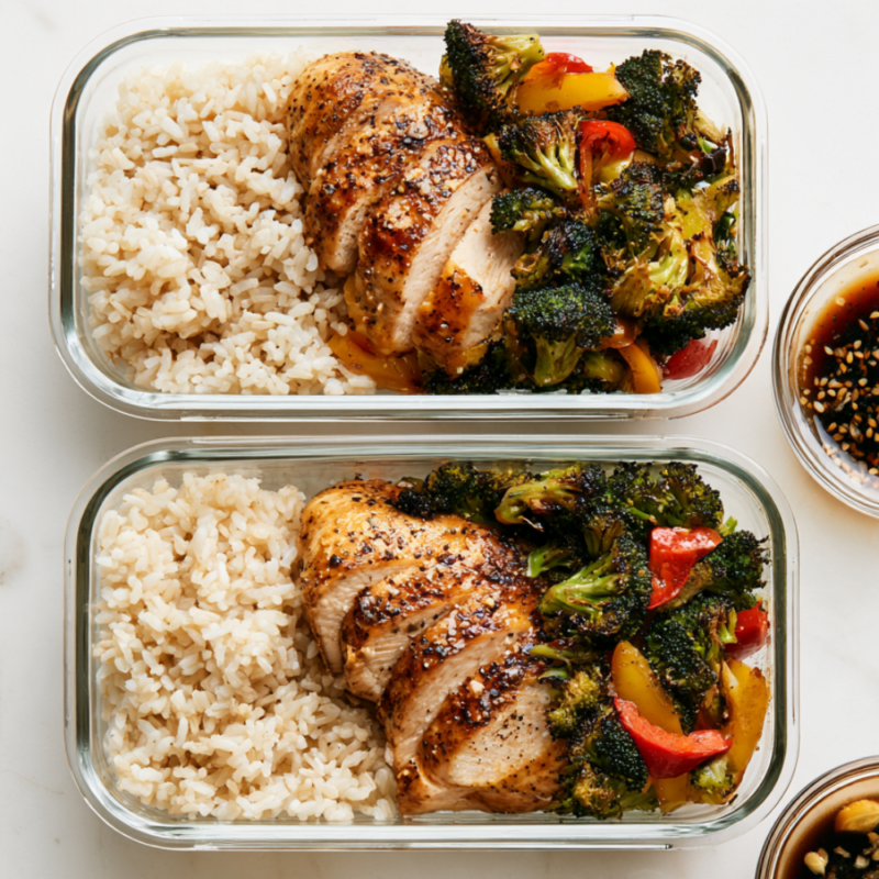 High-Protein Chicken and Rice Meal Prep