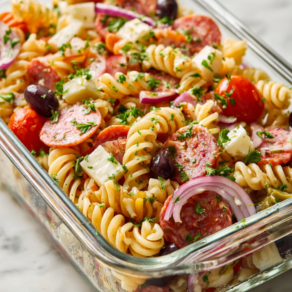 High-Protein Italian Pasta Salad-meal prep