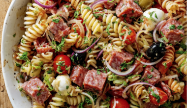 High-Protein Italian Pasta Salad-served