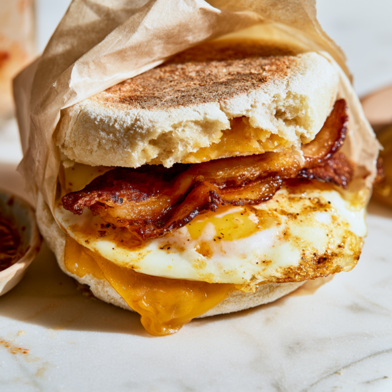 High-Protein Meal Prep Breakfast Sandwiches on the go