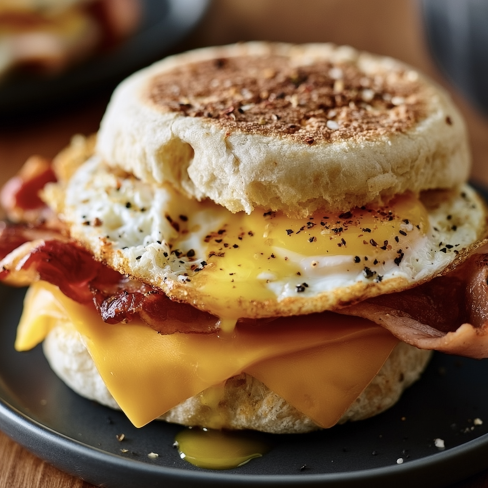High-Protein Meal Prep Breakfast Sandwiches -bacon