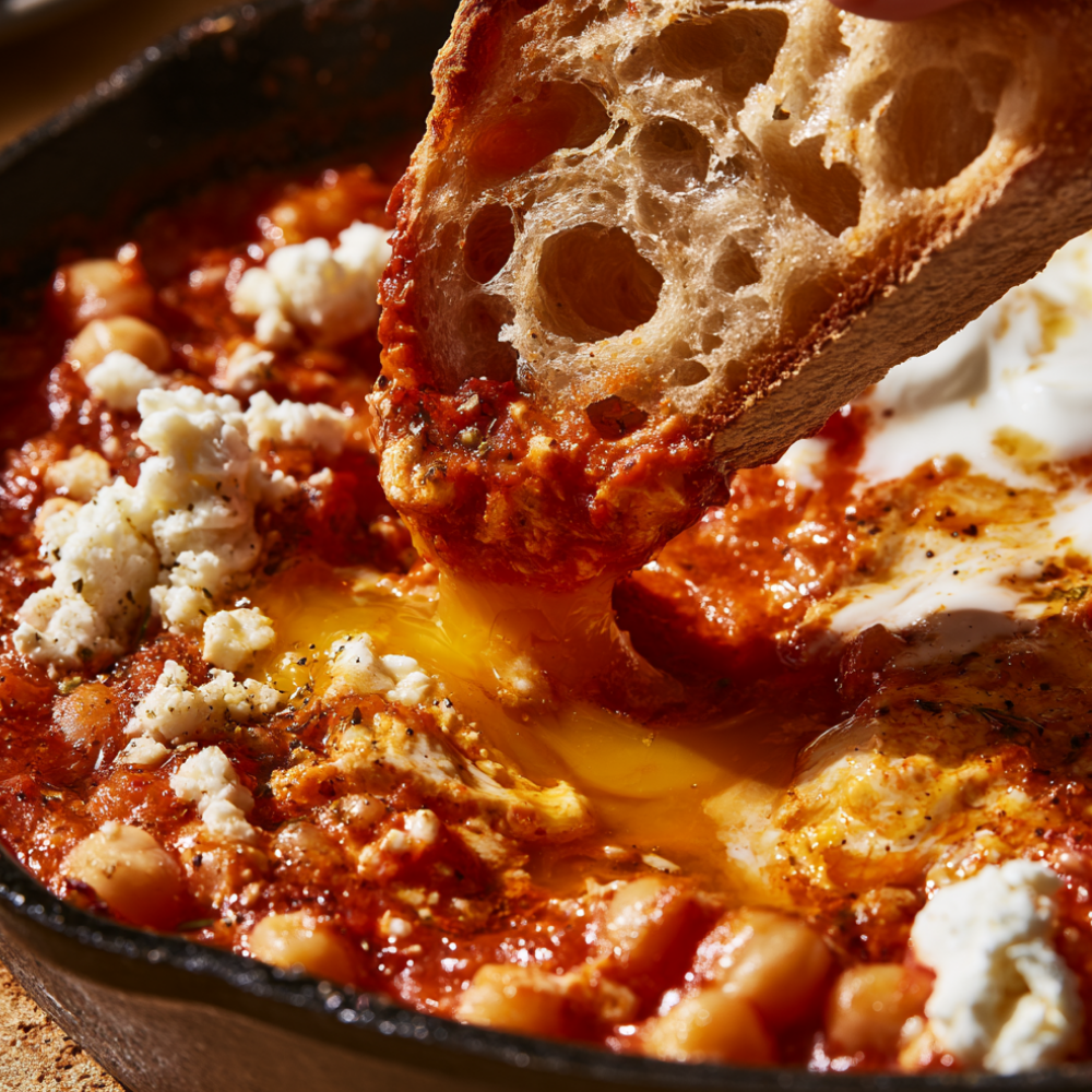 High-Protein Shakshuka Recipe- Scooping