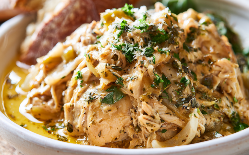 Italian Chicken Crockpot Recipe-served