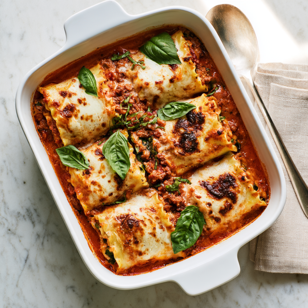 Lasagna Roll Ups Recipe-Half Portioned