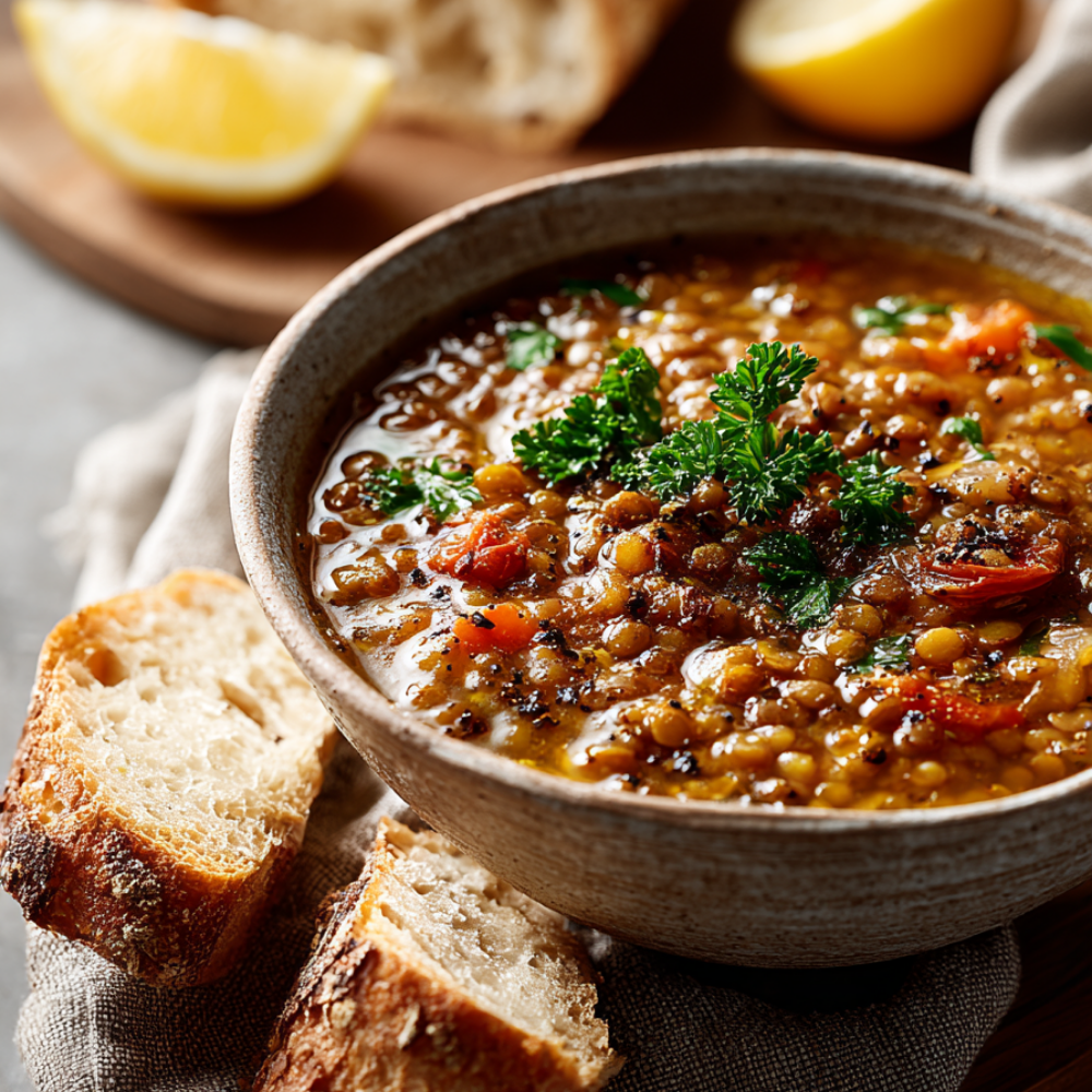 Lentil soup-serving suggestions