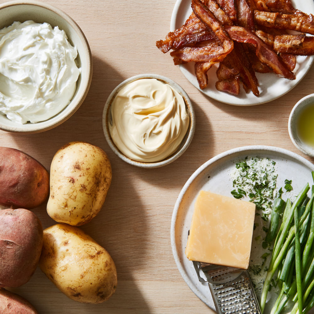 Loaded Baked Potato Salad Ingredients
