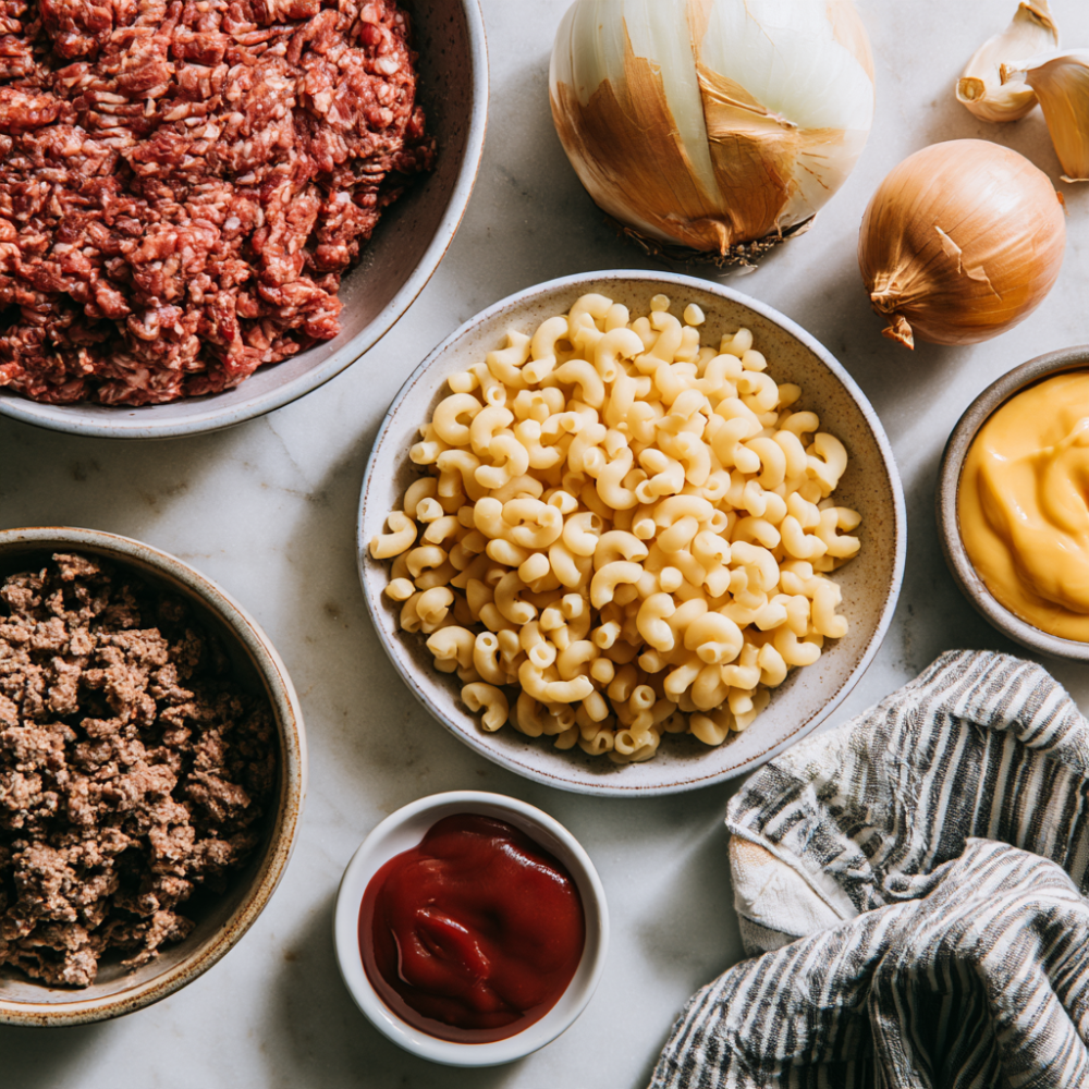 Mac and Cheese with Ground Beef-Ingredients