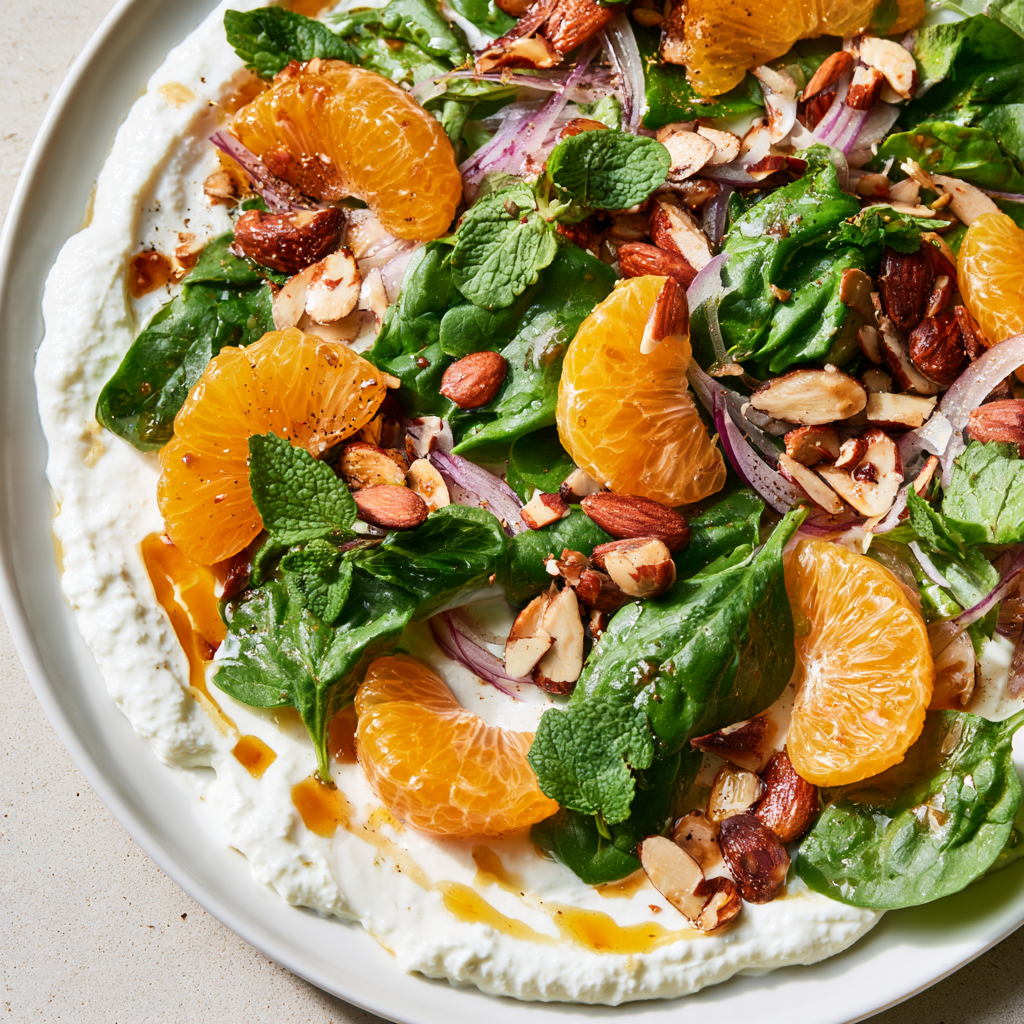 Mandarin Orange Salad with Cottage Cheese