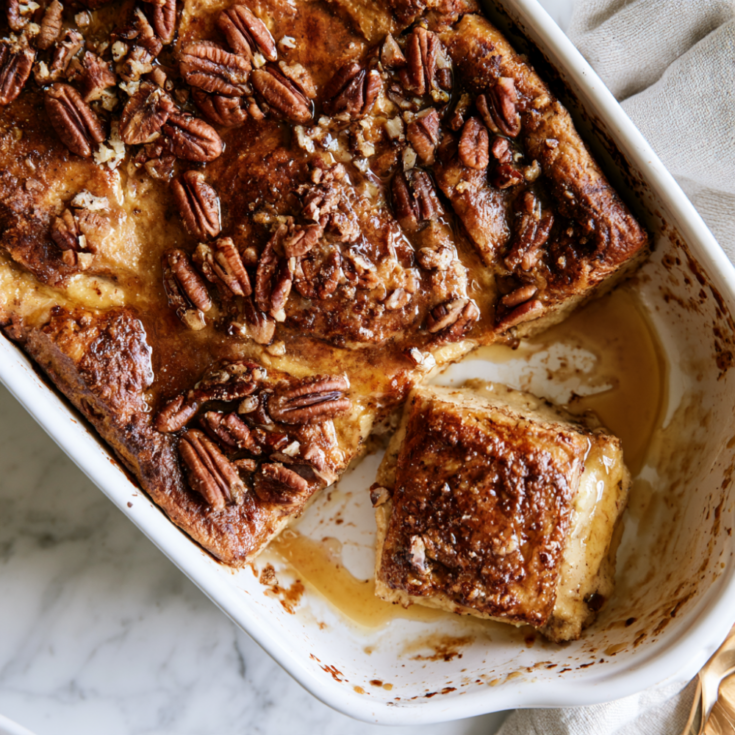 Maple Pecan Protein French Toast Casserole