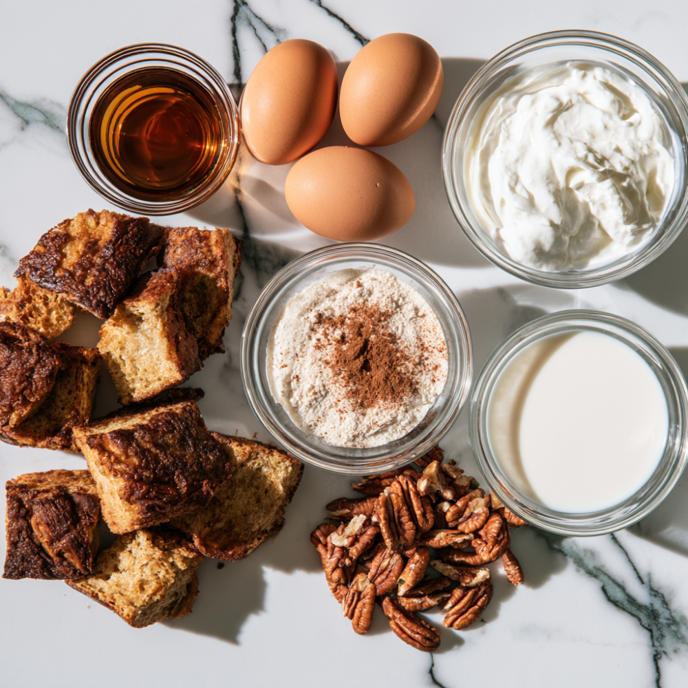 Maple Pecan Protein French Toast Casserole Ingredients