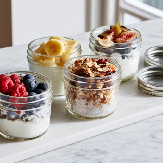 Mason Jar Breakfast (Greek Yogurt Parfait) _ Line up