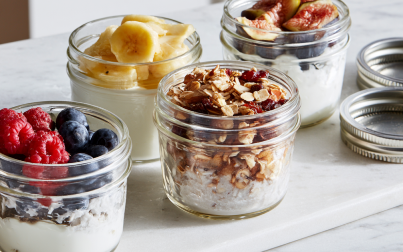 Mason Jar Breakfast (Greek Yogurt Parfait) _ Line up