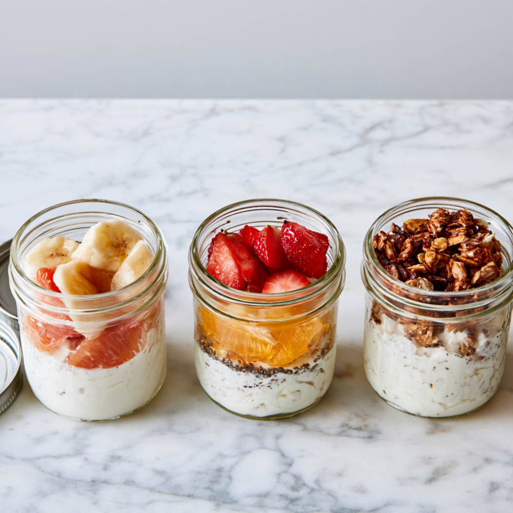 Mason Jar Breakfast (Greek Yogurt Parfait)mini sizes