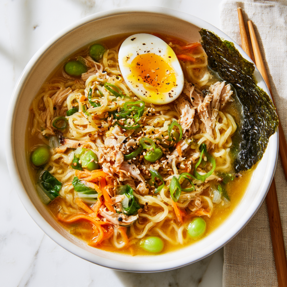 Mason Jar Ramen (Miso Ginger Chicken)-bowl