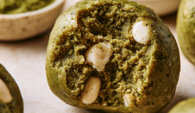 Matcha Protein Bites Close up