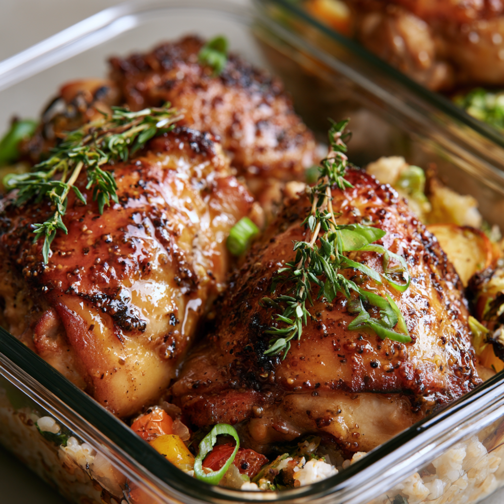 Meal Prep for One Person with Crispy Maple-Mustard Chicken packed lunch