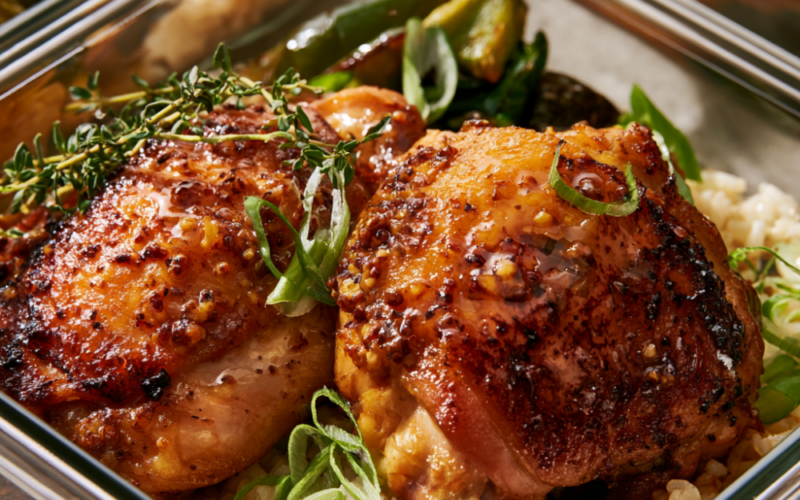 Meal Prep for One Person with Crispy Maple-Mustard Chicken work lunch