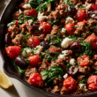 Mediterranean Ground Beef Stir-Fry Close up
