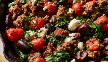 Mediterranean Ground Beef Stir-Fry Close up