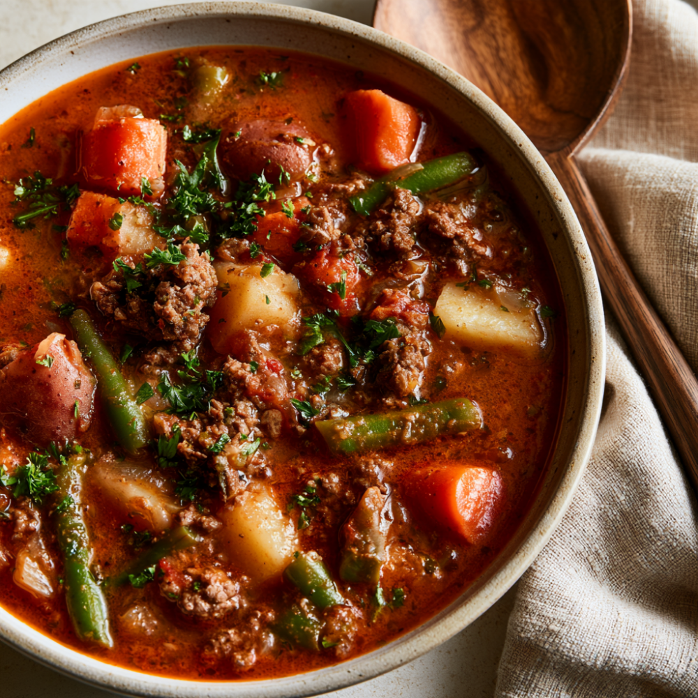 One-Pot Hamburger Soup - Bowl
