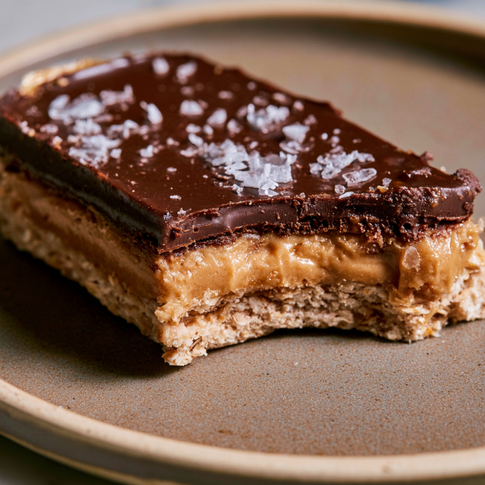 Peanut Butter Chocolate Bars - single slice
