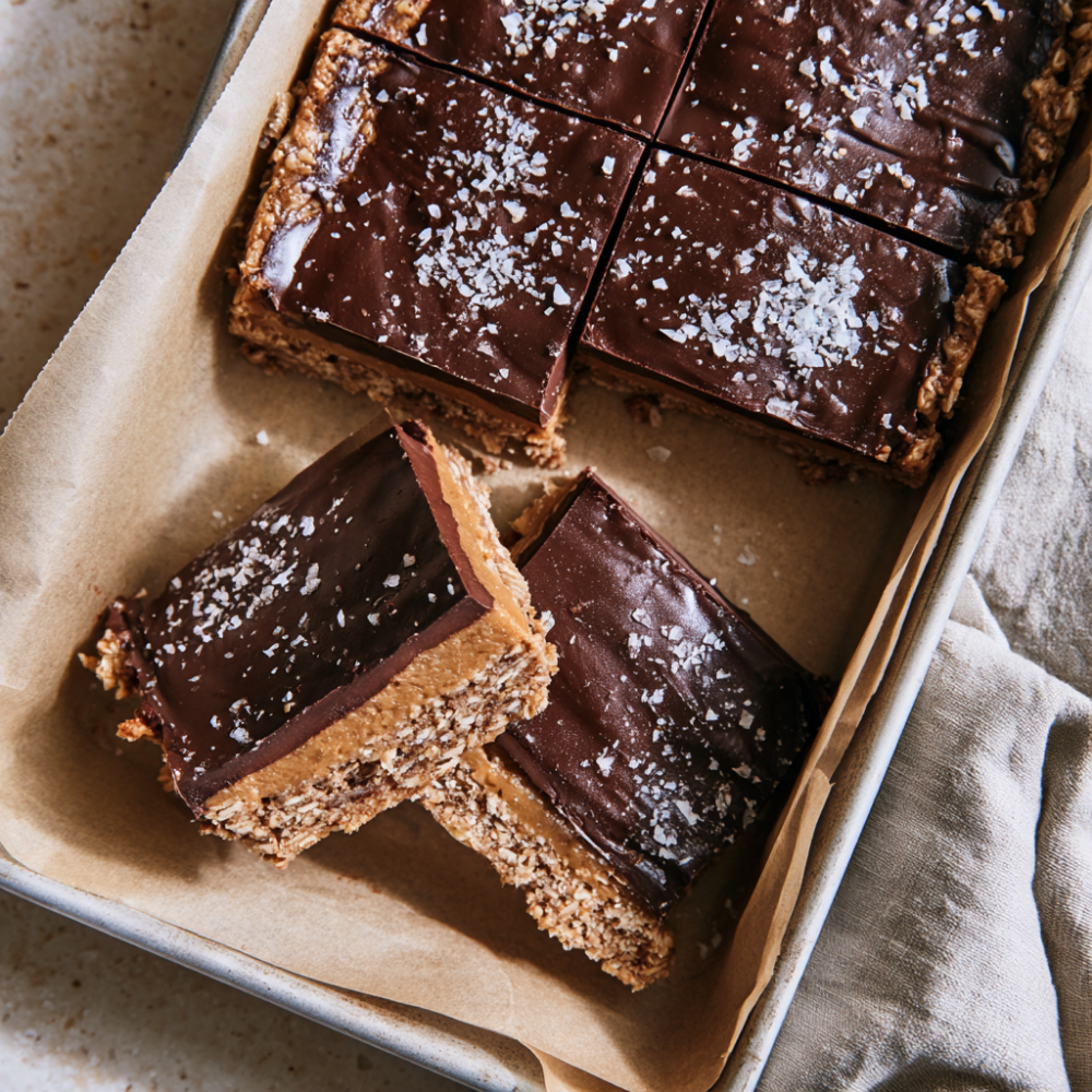 Peanut Butter Chocolate Bars sliced