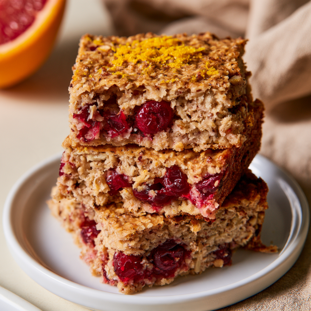 Protein Baked Oatmeal squares-Stacked