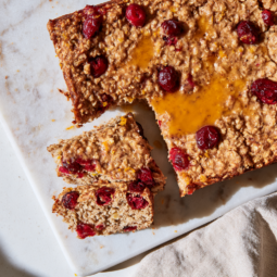 Protein Baked Oatmeal squares - sliced