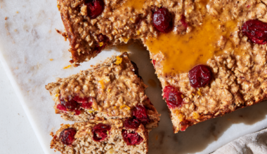 Protein Baked Oatmeal squares - sliced