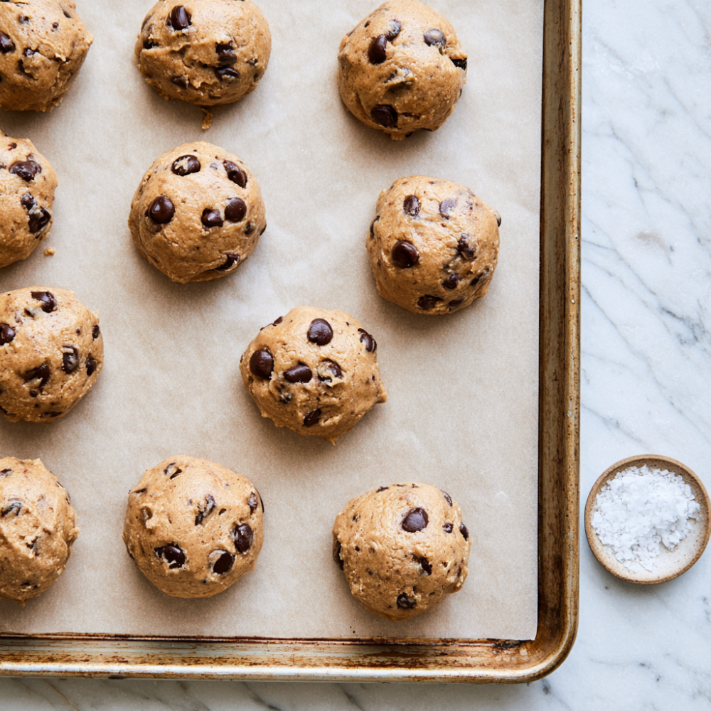 Protein Chocolate Chip Cookies-baking sheet