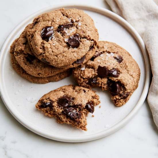 Protein Chocolate Chip Cookies-stacked