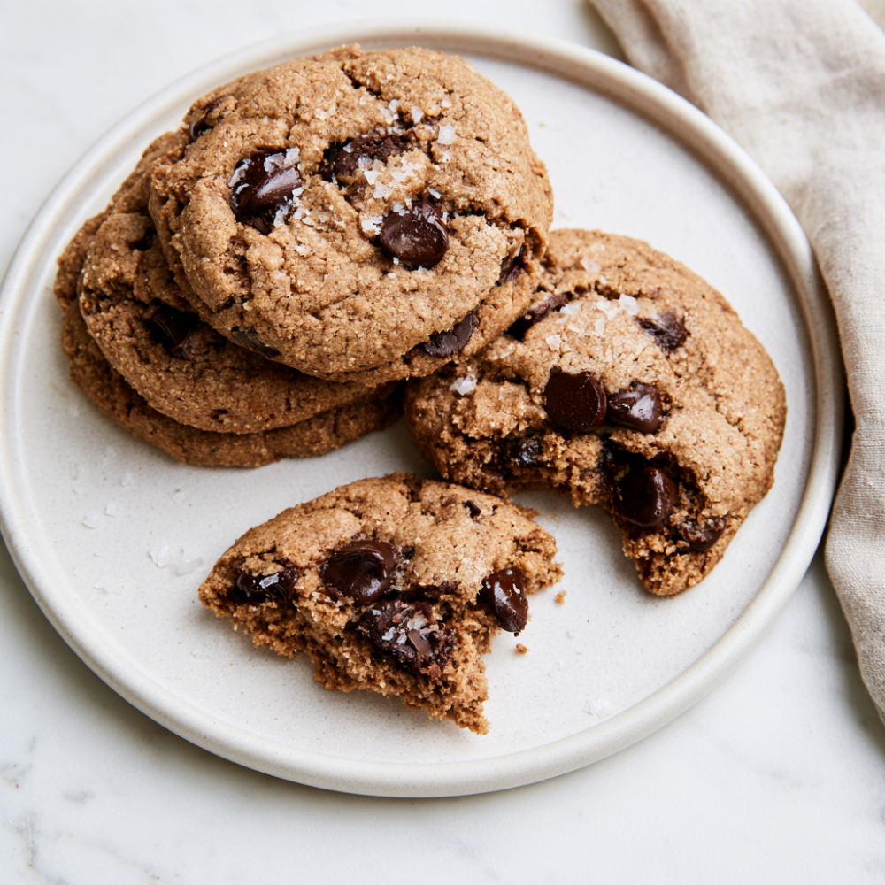 Protein Chocolate Chip Cookies-stacked