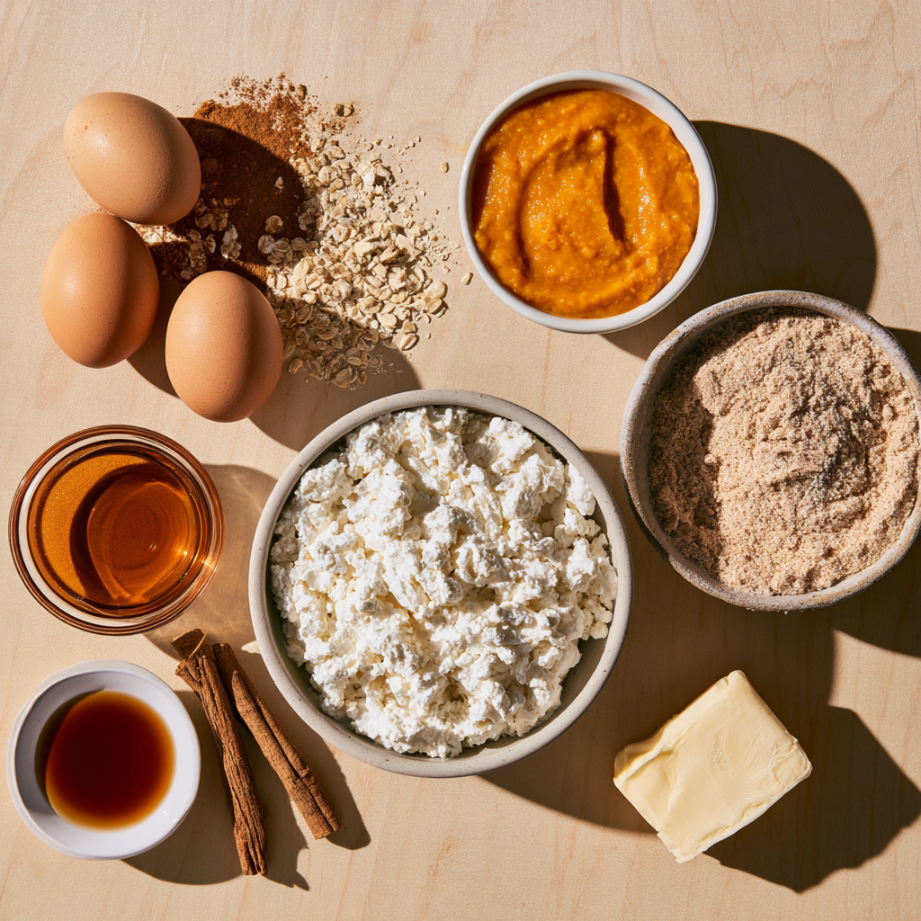 Protein Pumpkin Pancakes with Ingredients