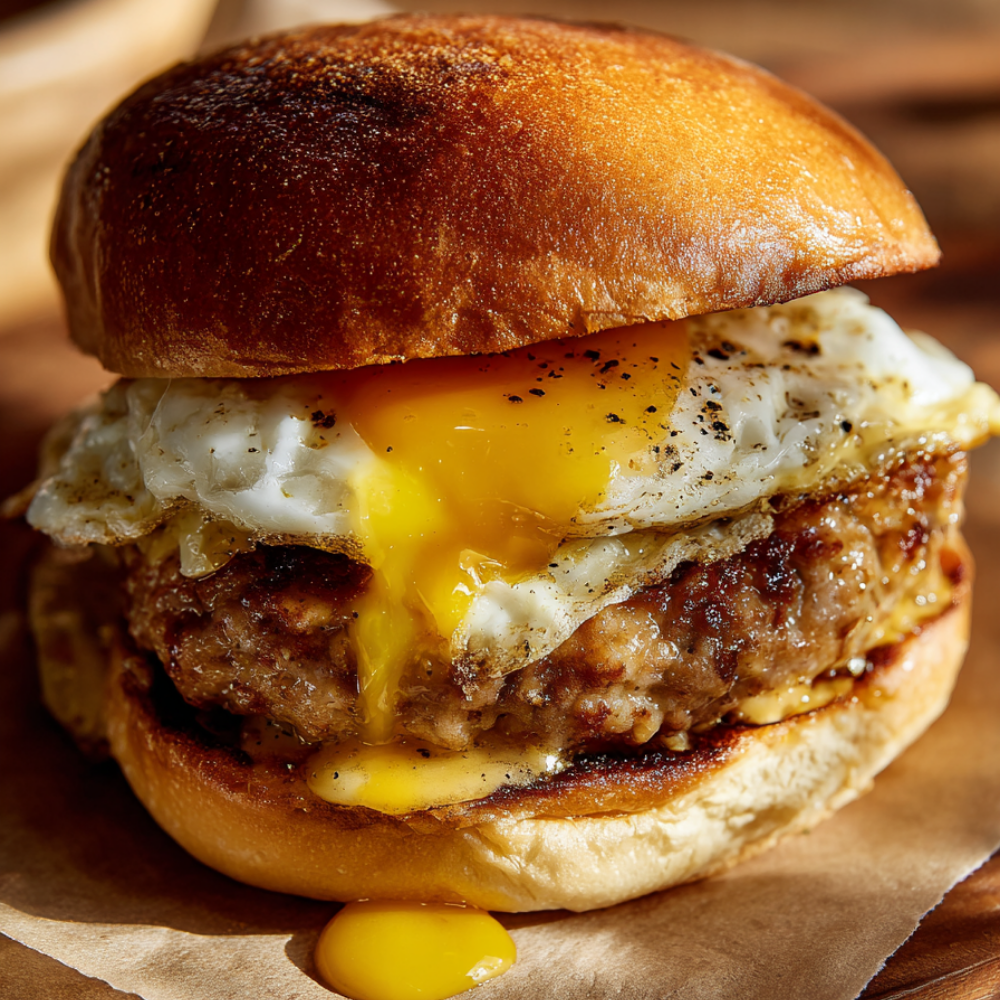 Sandwich 5_ Brioche Bun Sausage, Egg & Cheese with Honey Mustard