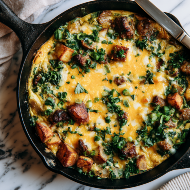 Sausage, Spinach & Potato Frittata-Skillet
