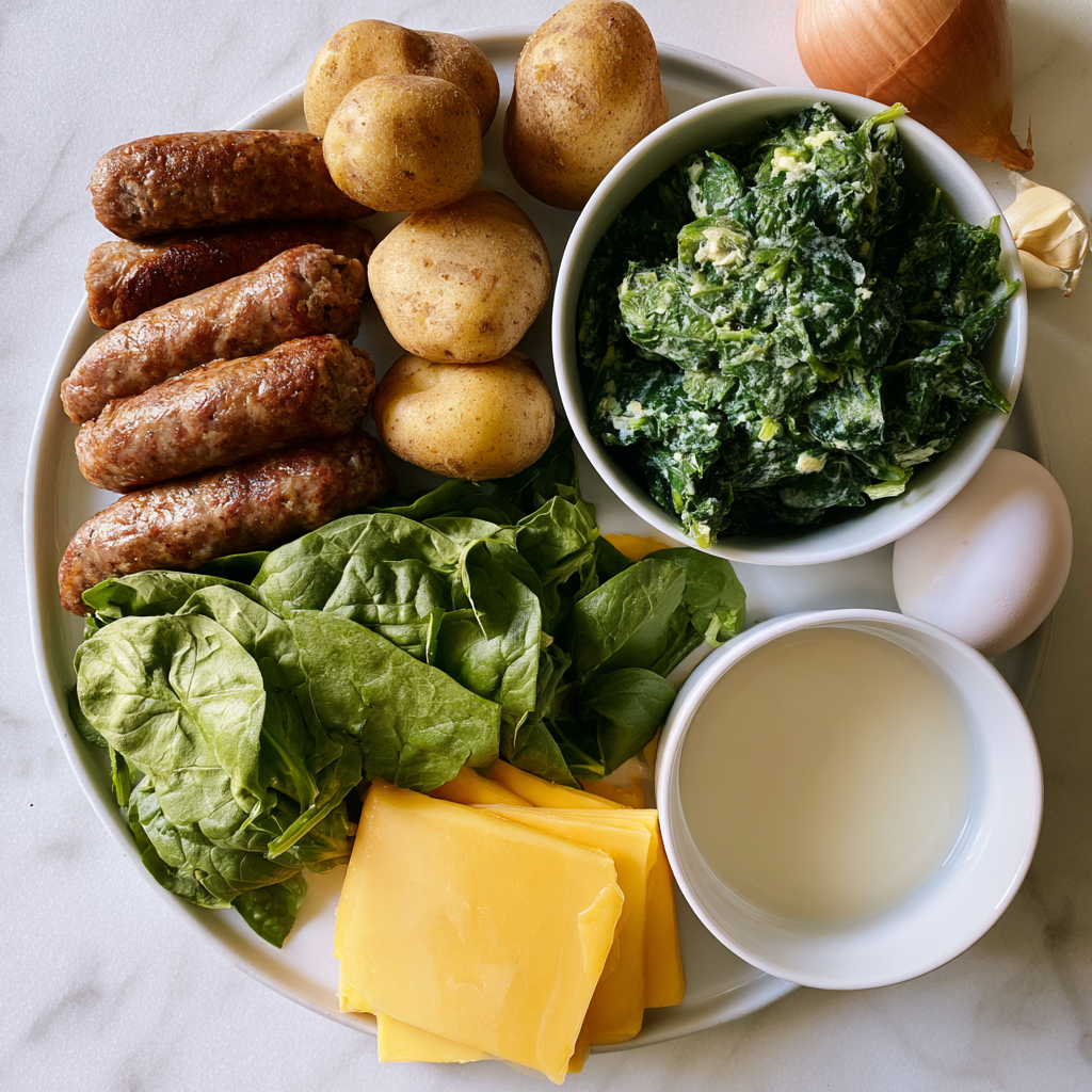 Sausage, Spinach & Potato FrittataIngredients