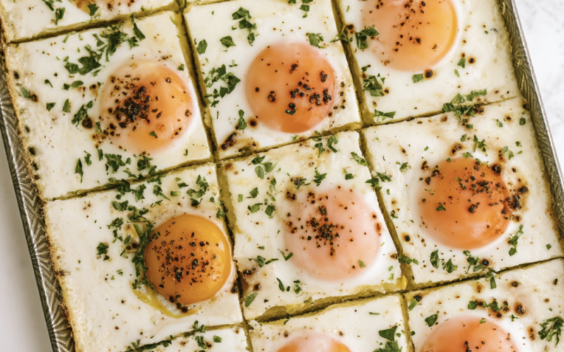 Sheet Pan Eggs for Breakfast Sandwiches