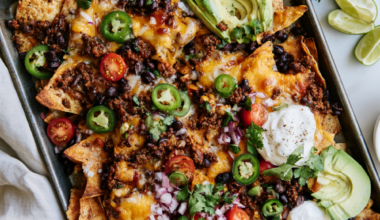 Sheet Pan Nachos with Ground Beef