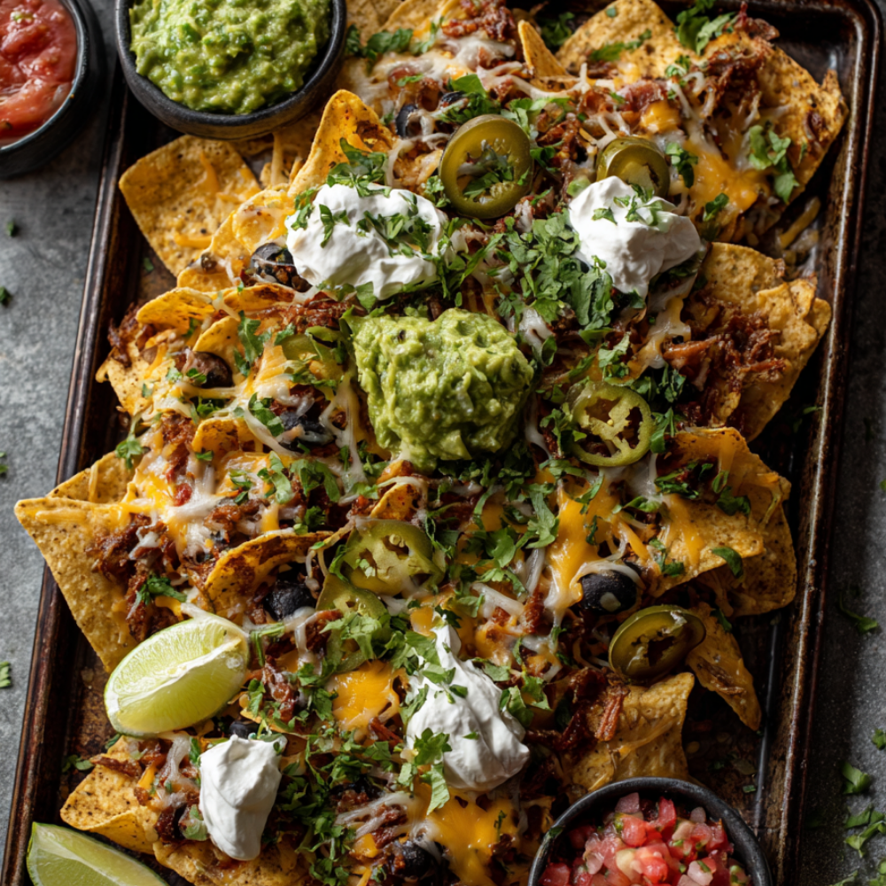 Sheet Pan Nachos with Ground Beef - Game Day Spread