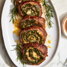 Skirt Steak Pinwheels (Garlic Herb Stuffed)