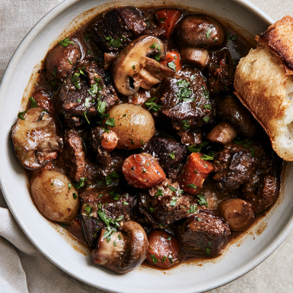 Slow Cooker Beef Bourguignon - bowl