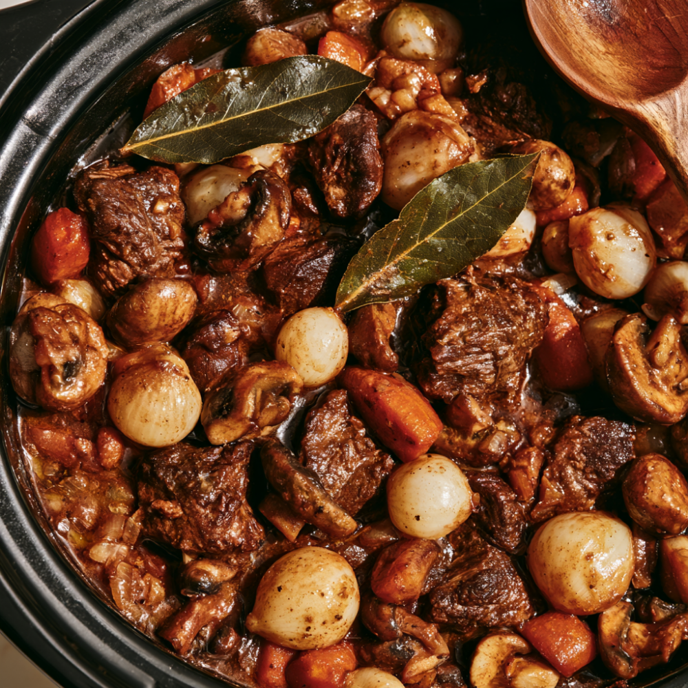 Slow Cooker Beef Bourguignon-crockpot