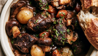 Slow Cooker Beef Bourguignon-with bread
