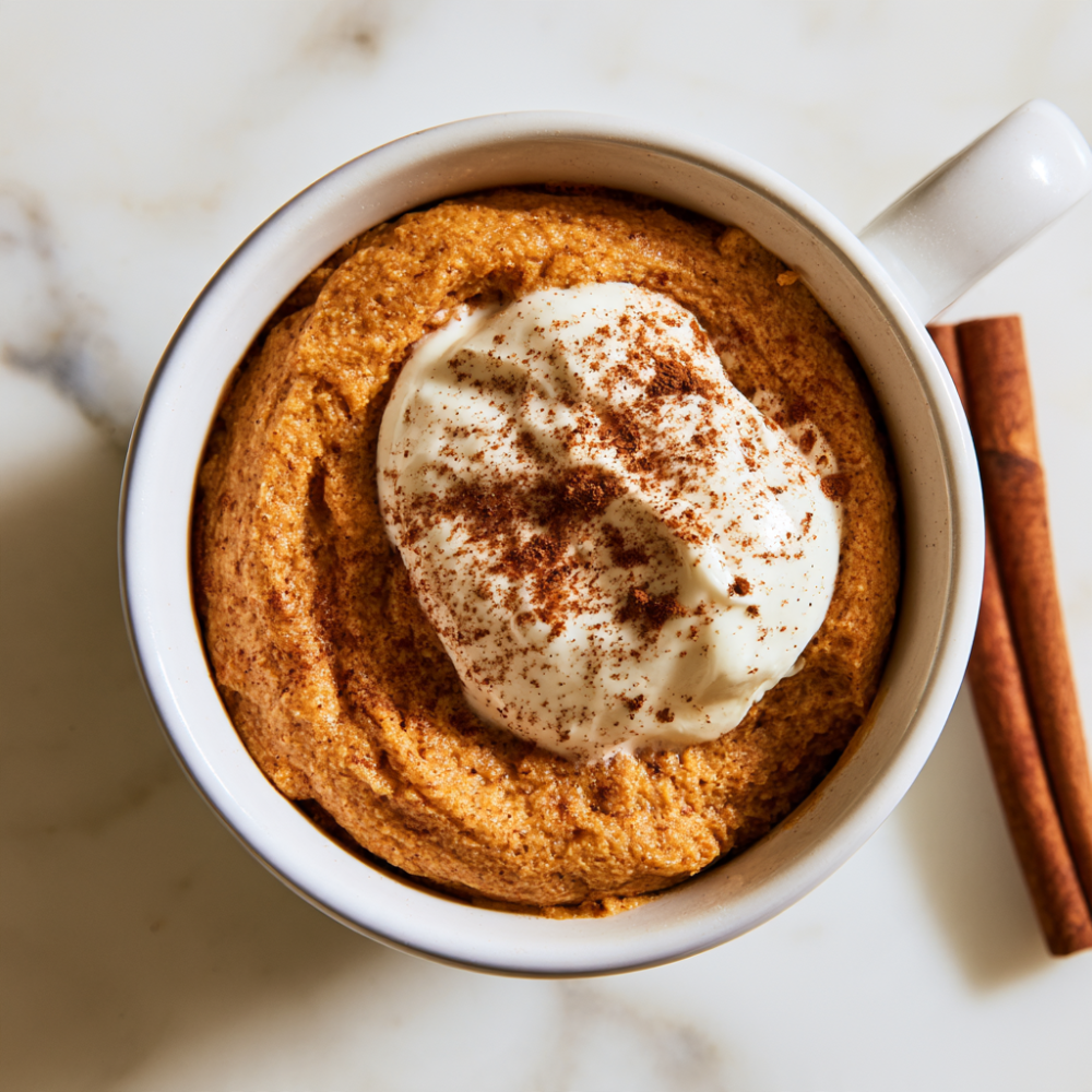 Spiced Pumpkin Bread Protein Mug Cake