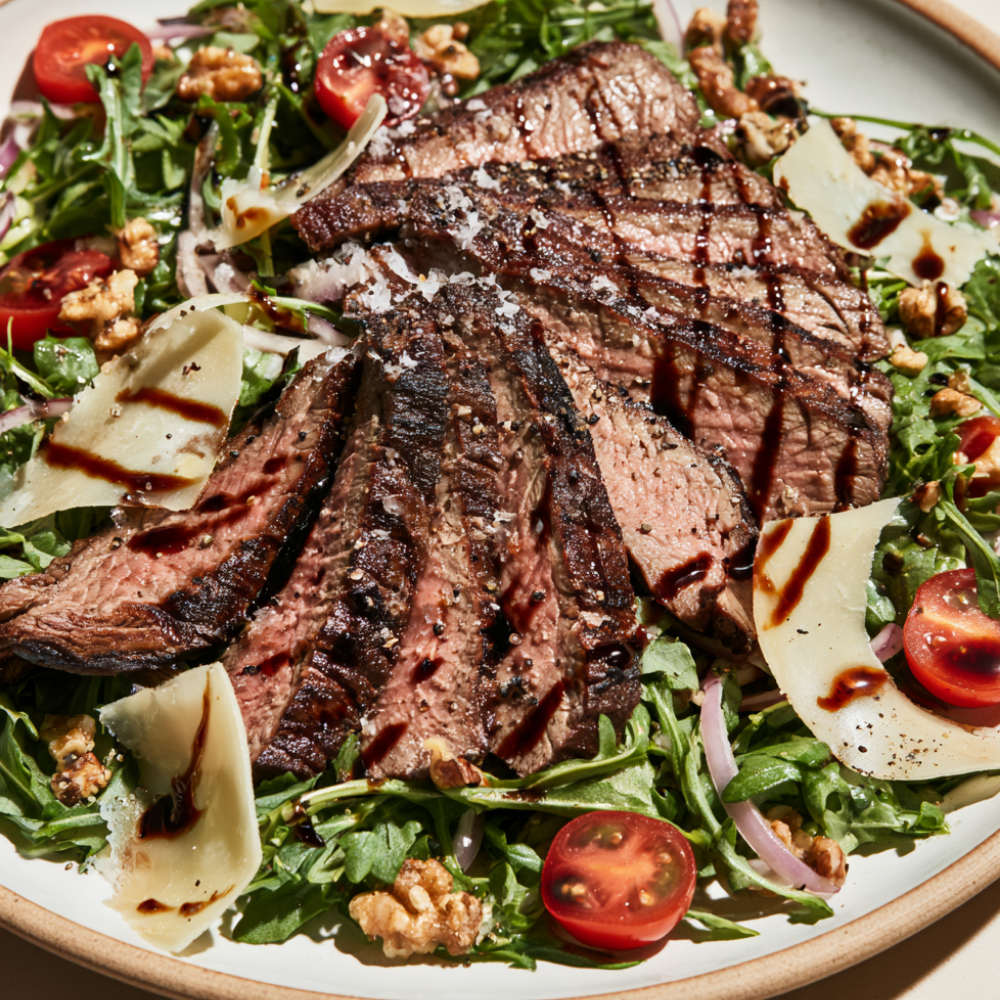 Steak and arugula salad