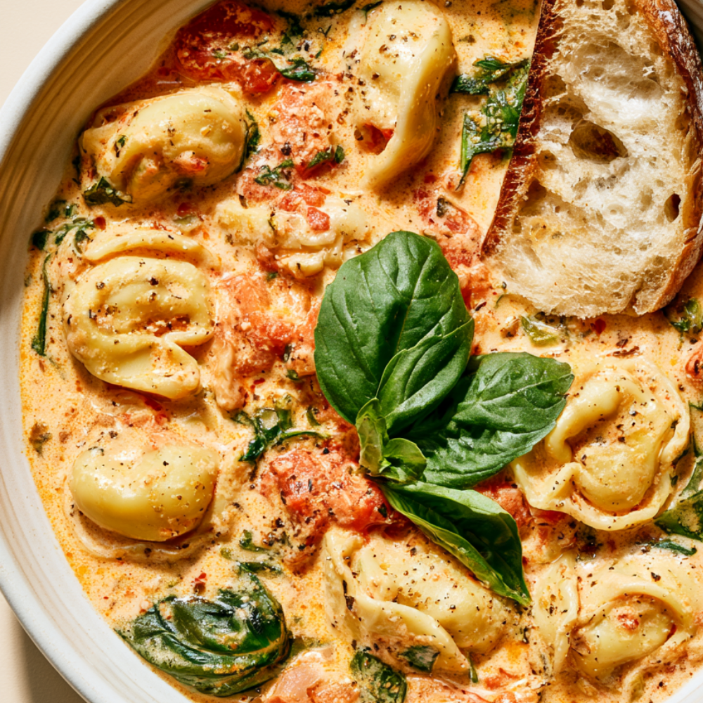 Tortellini Soup Crockpot Recipe Bowl
