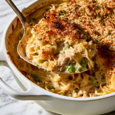 Tuna Noodle Casserole -closeup