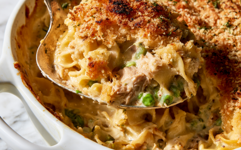 Tuna Noodle Casserole -closeup
