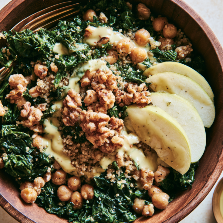 Vegan Kale Salad with Apples